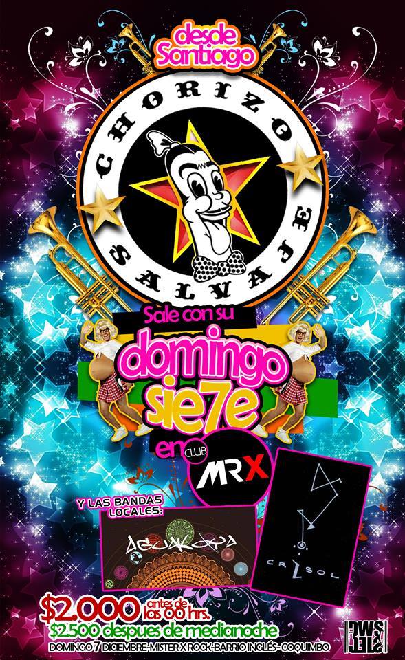 Fuga de tinta Domingo Siete:Chorizo Salvaje,Aguakoya,Grupo Crisol(07/12 -Mister X,Barrio Inglés)
